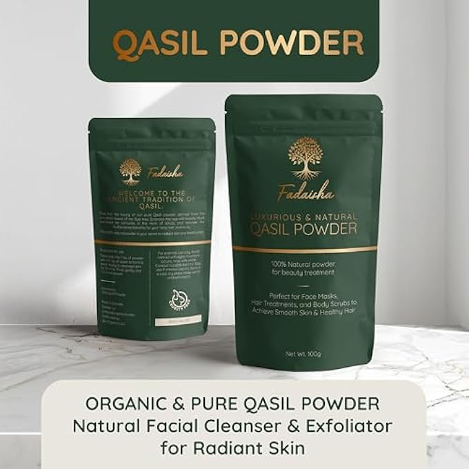 Fadaisha PURE 100% QASIL POWDER -100GR - NATURAL HERBAL FACIAL CLEANSER & EXFOLIATOR FOR RADIANT SKIN - NOURISH & REJUVENATE YOUR COMPLEXION - SKINCARE FACE/BODY/HAIR MASK WITH ZERO ADDED CHEMICALS - Image 4